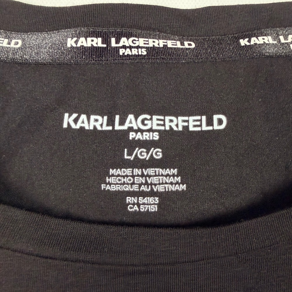 Karl Lagerfeld Paris Choupette T-Shirt Womens Large Black New Rhinestone - Picture 6 of 8